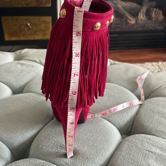 Loriblu Suede Fringe Platform Heeled Ankle Boots - Picture 14 of 16